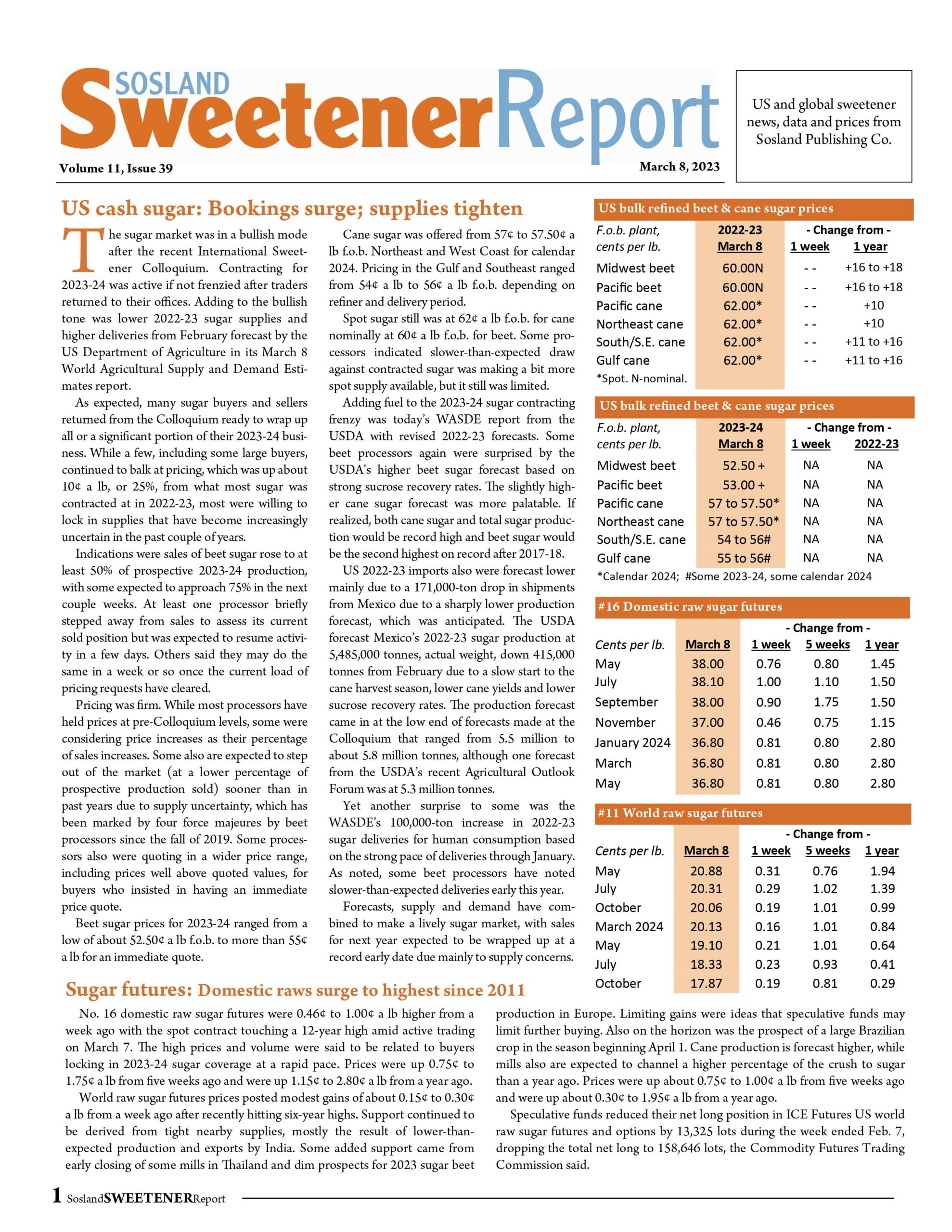 Sosland Sweetener Report